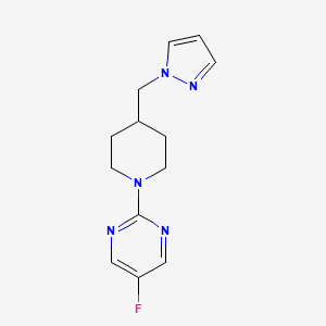 2-(4-((1H-pyrazol-1-yl)methyl)piperidin-1-yl)-5-fluoropyrimidine