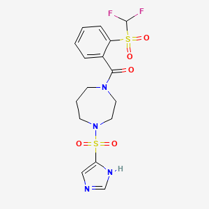 (4-((1H-imidazol-4-yl)sulfonyl)-1,4-diazepan-1-yl)(2-((difluoromethyl)sulfonyl)phenyl)methanone