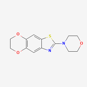 molecular formula C13H14N2O3S B2433609 2-Morpholin-4-yl-6,7-dihydro[1,4]dioxino[2,3-f][1,3]benzothiazole CAS No. 863001-66-5