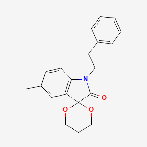 molecular formula C20H21NO3 B2433611 5'-Methyl-1'-phenethylspiro[[1,3]dioxane-2,3'-indolin]-2'-one CAS No. 853751-63-0