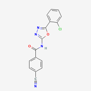 molecular formula C16H9ClN4O2 B2433616 N-(5-(2-氯苯基)-1,3,4-恶二唑-2-基)-4-氰基苯甲酰胺 CAS No. 865249-41-8