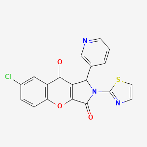 molecular formula C19H10ClN3O3S B2433617 7-Chloro-1-(pyridin-3-yl)-2-(thiazol-2-yl)-1,2-dihydrochromeno[2,3-c]pyrrole-3,9-dione CAS No. 886139-86-2