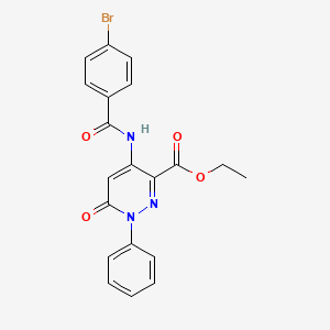 molecular formula C20H16BrN3O4 B2433618 Ethyl 4-(4-bromobenzamido)-6-oxo-1-phenyl-1,6-dihydropyridazine-3-carboxylate CAS No. 942009-70-3