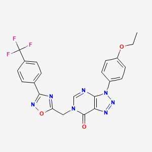 molecular formula C22H16F3N7O3 B2433625 3-(4-エトキシフェニル)-6-({3-[4-(トリフルオロメチル)フェニル]-1,2,4-オキサジアゾール-5-イル}メチル)-3H,6H,7H-[1,2,3]トリアゾロ[4,5-d]ピリミジン-7-オン CAS No. 1207041-69-7