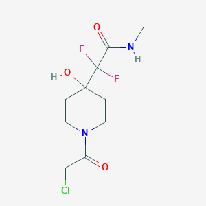 molecular formula C10H15ClF2N2O3 B2433626 2-[1-(2-Chloroacetyl)-4-hydroxypiperidin-4-yl]-2,2-difluoro-N-methylacetamide CAS No. 2411245-45-7