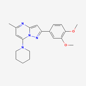 molecular formula C20H24N4O2 B2433631 2-(3,4-Dimethoxyphenyl)-5-methyl-7-piperidin-1-ylpyrazolo[1,5-a]pyrimidine CAS No. 950345-60-5