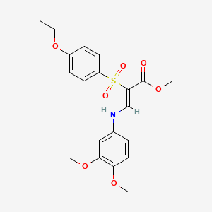molecular formula C20H23NO7S B2433633 methyl (2Z)-3-[(3,4-dimethoxyphenyl)amino]-2-[(4-ethoxyphenyl)sulfonyl]acrylate CAS No. 1327184-25-7
