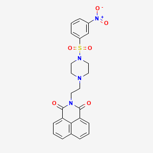 molecular formula C24H22N4O6S B2433635 2-(2-(4-((3-nitrophenyl)sulfonyl)piperazin-1-yl)ethyl)-1H-benzo[de]isoquinoline-1,3(2H)-dione CAS No. 304646-19-3