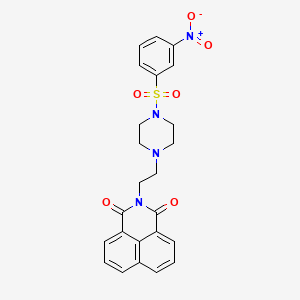 molecular formula C24H22N4O6S B2433635 1,3-Dioxo-2-(2-(4-((3-nitrofenil)sulfonil)piperazin-1-il)etil)-1H-benzo[de]isoquinolina CAS No. 304646-19-3