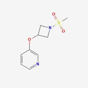 molecular formula C9H12N2O3S B2433639 3-((1-(甲基磺酰基)氮杂环丁-3-基)氧基)吡啶 CAS No. 1903199-97-2