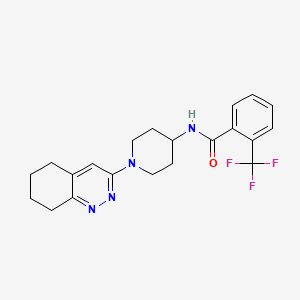 molecular formula C21H23F3N4O B2433642 N-[1-(5,6,7,8-四氢喹啉-3-基)哌啶-4-基]-2-(三氟甲基)苯甲酰胺 CAS No. 2034517-68-3