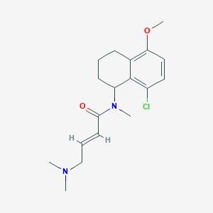 molecular formula C18H25ClN2O2 B2433644 (E)-N-(8-Chloro-5-methoxy-1,2,3,4-tetrahydronaphthalen-1-yl)-4-(dimethylamino)-N-methylbut-2-enamide CAS No. 2411335-75-4