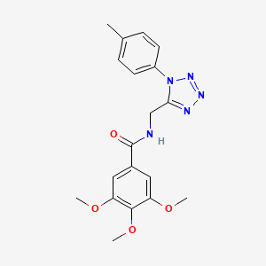 molecular formula C19H21N5O4 B2433659 3,4,5-trimethoxy-N-((1-(p-tolyl)-1H-tetrazol-5-yl)methyl)benzamide CAS No. 921165-71-1