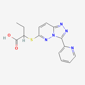 molecular formula C14H13N5O2S B2433661 2-((3-(吡啶-2-基)-[1,2,4]三唑并[4,3-b]哒嗪-6-基)硫代)丁酸 CAS No. 868968-25-6