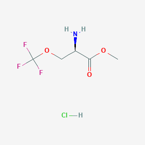 molecular formula C5H9ClF3NO3 B2433668 盐酸O-(三氟甲基)-D-丝氨酸甲酯 CAS No. 2550997-60-7