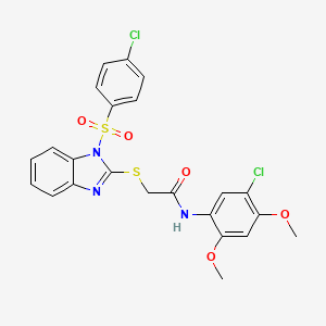 N-(5-chloro-2,4-dimethoxyphenyl)-2-((1-((4-chlorophenyl)sulfonyl)-1H-benzo[d]imidazol-2-yl)thio)acetamide