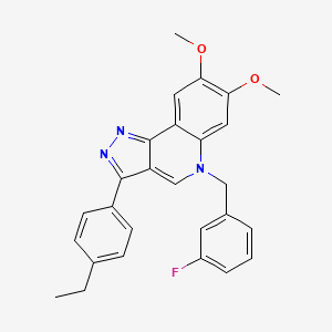 molecular formula C27H24FN3O2 B2433679 3-(4-ethylphenyl)-5-(3-fluorobenzyl)-7,8-dimethoxy-5H-pyrazolo[4,3-c]quinoline CAS No. 866728-19-0