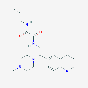 molecular formula C22H35N5O2 B2433681 N1-(2-(1-甲基-1,2,3,4-四氢喹啉-6-基)-2-(4-甲基哌嗪-1-基)乙基)-N2-丙氧草酰胺 CAS No. 921901-45-3