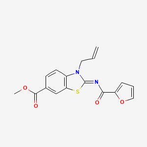 molecular formula C17H14N2O4S B2433682 (Z)-methyl 3-allyl-2-((furan-2-carbonyl)imino)-2,3-dihydrobenzo[d]thiazole-6-carboxylate CAS No. 1164460-40-5