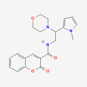 molecular formula C21H23N3O4 B2433684 N-(2-(1-methyl-1H-pyrrol-2-yl)-2-morpholinoethyl)-2-oxo-2H-chromene-3-carboxamide CAS No. 1049407-79-5