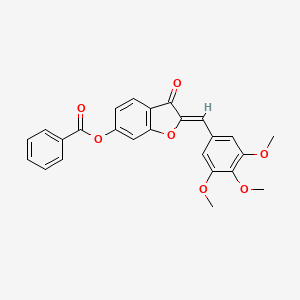 (Z)-3-oxo-2-(3,4,5-trimethoxybenzylidene)-2,3-dihydrobenzofuran-6-yl benzoate