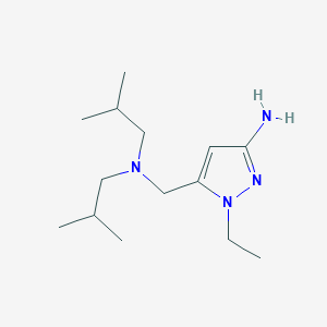 molecular formula C14H28N4 B2433691 5-[(diisobutylamino)methyl]-1-ethyl-1H-pyrazol-3-amine CAS No. 1856092-10-8