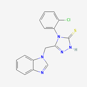 molecular formula C16H12ClN5S B2433702 3-(benzimidazol-1-ylmethyl)-4-(2-chlorophenyl)-1H-1,2,4-triazole-5-thione CAS No. 721903-50-0