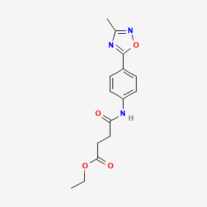 molecular formula C15H17N3O4 B2433710 4-((4-(3-甲基-1,2,4-恶二唑-5-基)苯基)氨基)-4-氧代丁酸乙酯 CAS No. 1226455-96-4