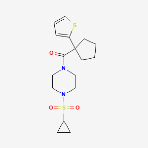 (4-(Cyclopropylsulfonyl)piperazin-1-yl)(1-(thiophen-2-yl)cyclopentyl)methanone
