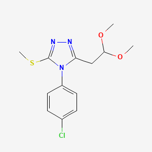 molecular formula C13H16ClN3O2S B2433726 4-(4-chlorophenyl)-3-(2,2-dimethoxyethyl)-5-(methylsulfanyl)-4H-1,2,4-triazole CAS No. 320424-69-9