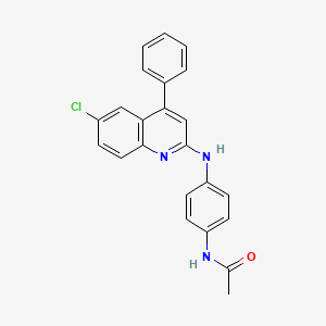 molecular formula C23H18ClN3O B2433730 N-(4-((6-chloro-4-phenylquinolin-2-yl)amino)phenyl)acetamide CAS No. 391890-43-0