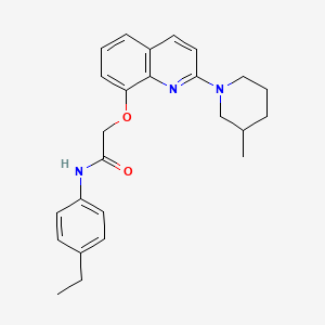 molecular formula C25H29N3O2 B2433732 N-(4-ethylphenyl)-2-((2-(3-methylpiperidin-1-yl)quinolin-8-yl)oxy)acetamide CAS No. 921854-56-0
