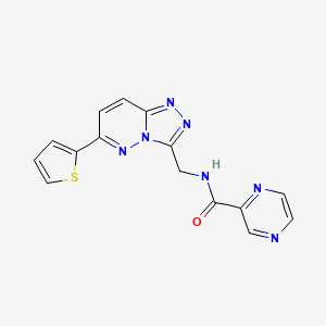 molecular formula C15H11N7OS B2433746 N-((6-(thiophen-2-yl)-[1,2,4]triazolo[4,3-b]pyridazin-3-yl)methyl)pyrazine-2-carboxamide CAS No. 2034349-02-3