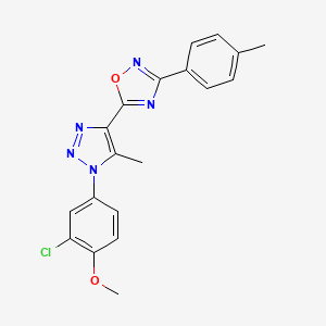 5-(1-(3-chloro-4-methoxyphenyl)-5-methyl-1H-1,2,3-triazol-4-yl)-3-(p-tolyl)-1,2,4-oxadiazole