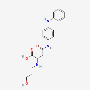 molecular formula C19H23N3O4 B2433765 2-((3-Hydroxypropyl)amino)-4-oxo-4-((4-(phenylamino)phenyl)amino)butanoic acid CAS No. 1048008-87-2