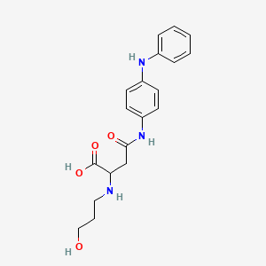 molecular formula C19H23N3O4 B2433765 2-((3-羟丙基)氨基)-4-氧代-4-((4-(苯氨基)苯基)氨基)丁酸 CAS No. 1048008-87-2