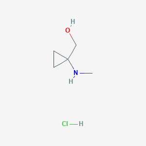 molecular formula C5H12ClNO B2433767 (1-(Methylamino)cyclopropyl)methanol hydrochloride CAS No. 1803606-33-8