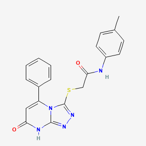 molecular formula C20H17N5O2S B2433770 N-(4-methylphenyl)-2-[(7-oxo-5-phenyl-7,8-dihydro[1,2,4]triazolo[4,3-a]pyrimidin-3-yl)thio]acetamide CAS No. 894995-99-4