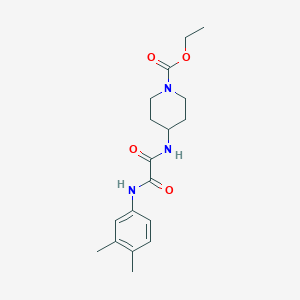 molecular formula C18H25N3O4 B2433773 4-(2-((3,4-二甲苯基)氨基)-2-氧代乙酰胺基)哌啶-1-羧酸乙酯 CAS No. 1206991-86-7