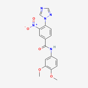 molecular formula C17H15N5O5 B2433782 N-(3,4-二甲氧基苯基)-3-硝基-4-(1H-1,2,4-三唑-1-基)苯甲酰胺 CAS No. 338407-92-4