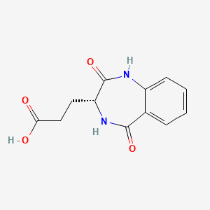 molecular formula C12H12N2O4 B2433787 3-[(3R)-2,5-dioxo-3,4-dihydro-1H-1,4-benzodiazepin-3-yl]propanoic acid CAS No. 1630765-36-4
