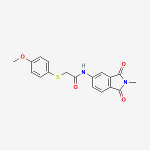 molecular formula C18H16N2O4S B2433789 2-((4-methoxyphenyl)thio)-N-(2-methyl-1,3-dioxoisoindolin-5-yl)acetamide CAS No. 923103-09-7