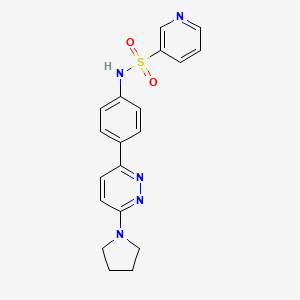 molecular formula C19H19N5O2S B2433796 N-[4-(6-pyrrolidin-1-ylpyridazin-3-yl)phenyl]pyridine-3-sulfonamide CAS No. 946317-76-6