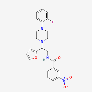 molecular formula C23H23FN4O4 B2433804 N-(2-(4-(2-fluorophenyl)piperazin-1-yl)-2-(furan-2-yl)ethyl)-3-nitrobenzamide CAS No. 877632-92-3