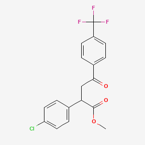 molecular formula C18H14ClF3O3 B2433812 Methyl 2-(4-chlorophenyl)-4-oxo-4-[4-(trifluoromethyl)phenyl]butanoate CAS No. 882748-10-9