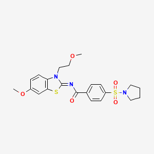 (Z)-N-(6-methoxy-3-(2-methoxyethyl)benzo[d]thiazol-2(3H)-ylidene)-4-(pyrrolidin-1-ylsulfonyl)benzamide