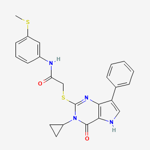 2-((3-cyclopropyl-4-oxo-7-phenyl-4,5-dihydro-3H-pyrrolo[3,2-d]pyrimidin-2-yl)thio)-N-(3-(methylthio)phenyl)acetamide