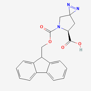 molecular formula C20H17N3O4 B2433827 (S)-5-(((9H-fluoren-9-yl)methoxy)carbonyl)-1,2,5-triazaspiro[2.4]hept-1-ene-6-carboxylic acid CAS No. 1266778-58-8