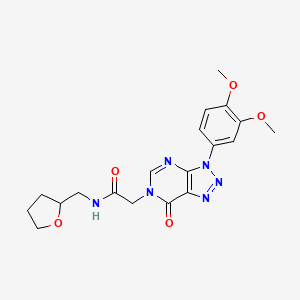 molecular formula C19H22N6O5 B2433829 2-(3-(3,4-dimethoxyphenyl)-7-oxo-3H-[1,2,3]triazolo[4,5-d]pyrimidin-6(7H)-yl)-N-((tetrahydrofuran-2-yl)methyl)acetamide CAS No. 872594-51-9