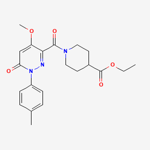 molecular formula C21H25N3O5 B2433831 1-[4-甲氧基-1-(4-甲苯基)-6-氧代哒嗪-3-羰基]哌啶-4-羧酸乙酯 CAS No. 921580-61-2